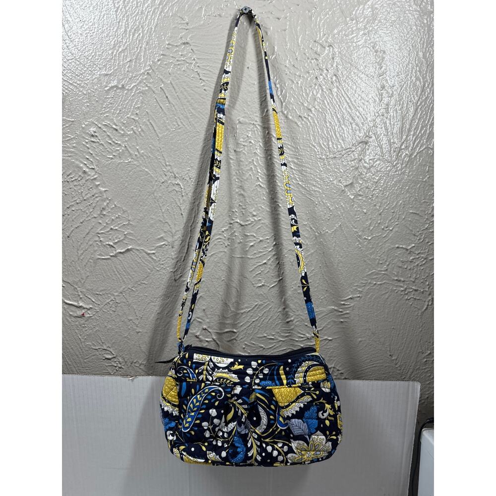 Vera Bradley Ellie Blue Purse‎ Tote Handbag Blue Yellow & Wallet Wristlet Set